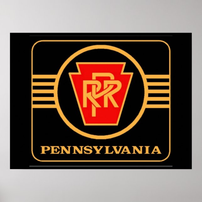 Pennsylvania Railroad Logo, Black & Gold  Poster (Front)