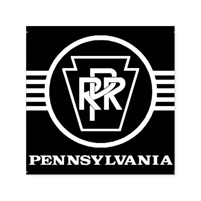 Pennsylvania Railroad Logo,Black & White Ink Stamp (Design)