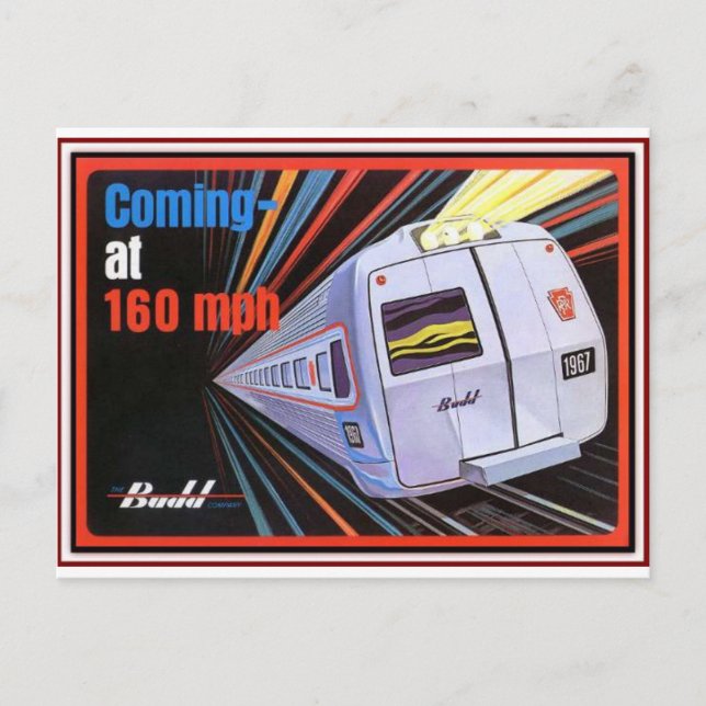 Pennsylvania Railroad Metroliner 1967 Postcard (Front)