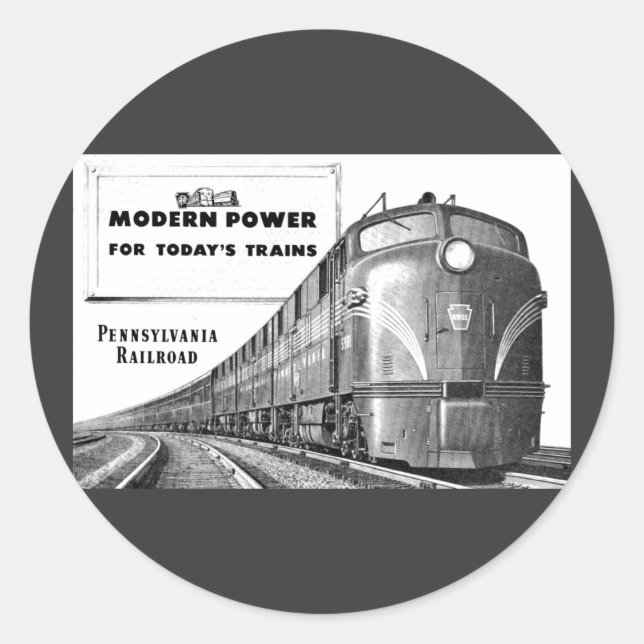 Pennsylvania Railroad Modern Train Power Classic Round Sticker (Front)