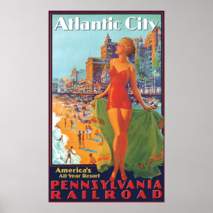 Pennsylvania Railroad to Atlantic City Poster