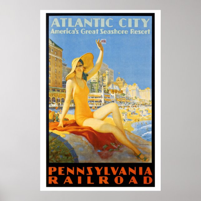 Pennsylvania Railroad to Atlantic City Poster (Front)