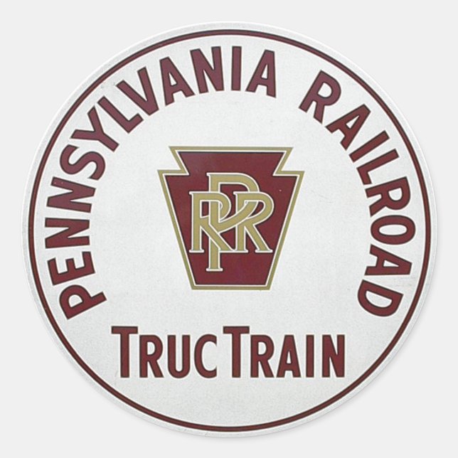 Pennsylvania Railroad TrucTrain Service     Classic Round Sticker (Front)