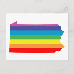 pennsylvania rainbow stripes postcard