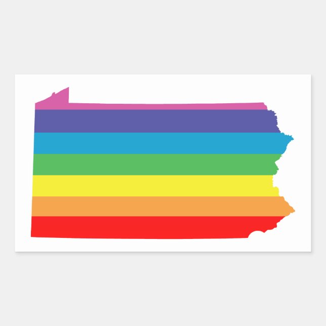 pennsylvania rainbow stripes rectangular sticker (Front)