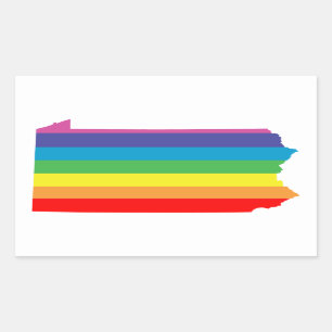 pennsylvania rainbow stripes rectangular sticker