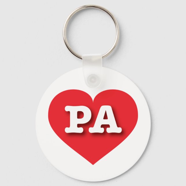 Pennsylvania Red Heart - I love PA Key Ring (Front)