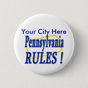 Pennsylvania Rules ! 6 Cm Round Badge