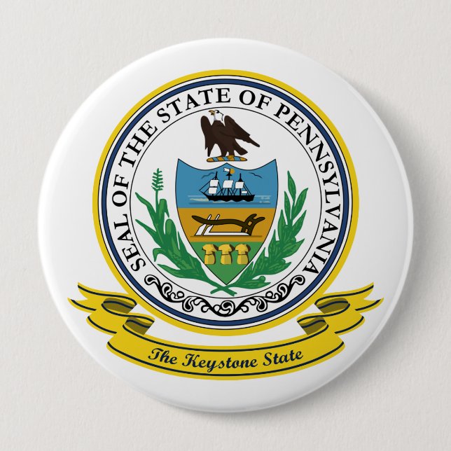 Pennsylvania Seal 10 Cm Round Badge (Front)