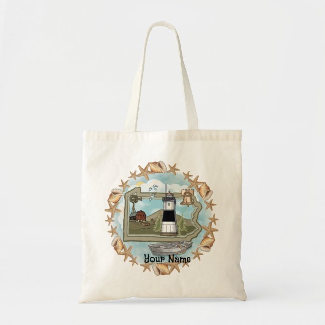 Pennsylvania Shells Lighthouse  Tote Bag (Front)
