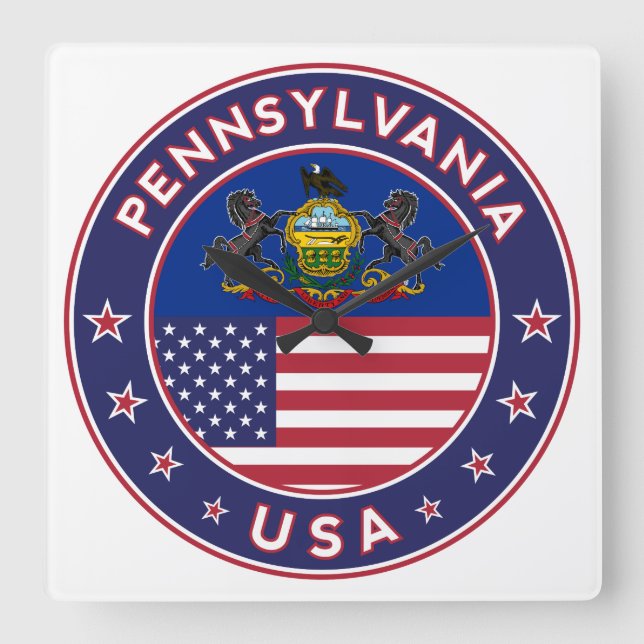 Pennsylvania Square Wall Clock (Front)
