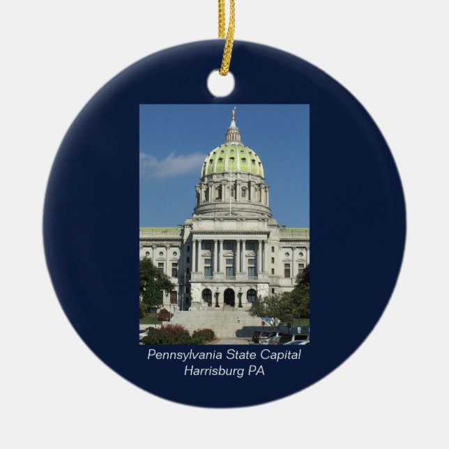 Pennsylvania State Capital Ceramic Tree Decoration (Front)