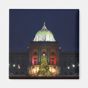 Pennsylvania State Capitol Christmas Tree Lights Magnet