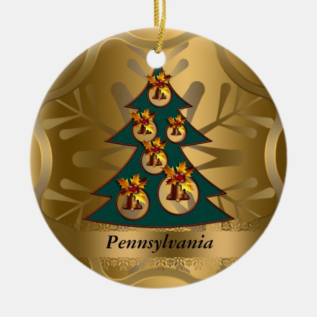 Pennsylvania State Christmas Ornament (Front)