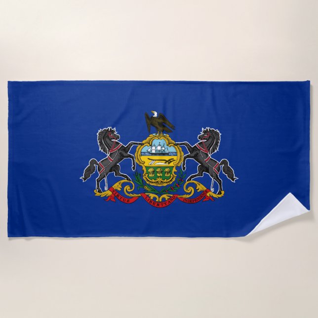 Pennsylvania State Flag Beach Towel (Front)