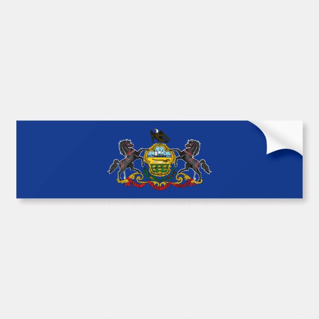 Pennsylvania State Flag Bumper Sticker (Front)
