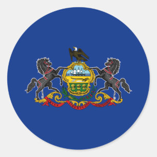 Pennsylvania State Flag Classic Round Sticker
