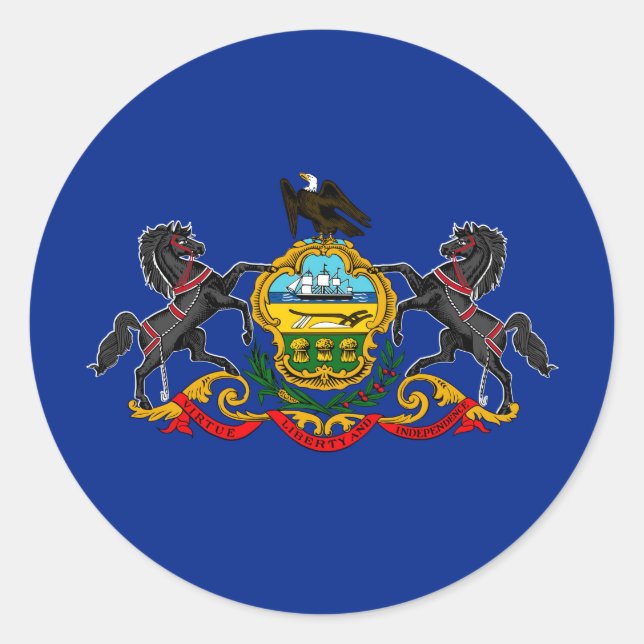Pennsylvania State Flag Design Classic Round Sticker (Front)