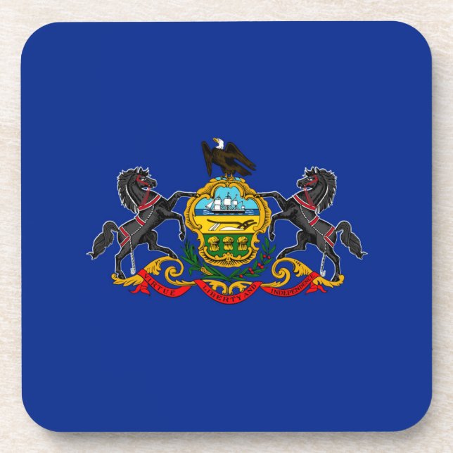 Pennsylvania State Flag Design Decor Coaster (Front)