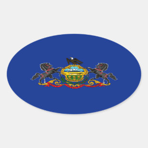 Pennsylvania State Flag Design Oval Sticker