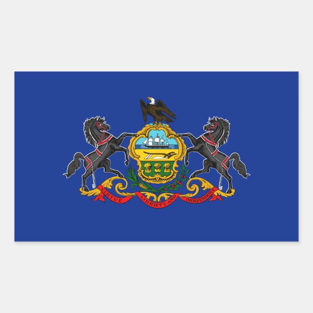 Pennsylvania State Flag Design Rectangular Sticker (Front)