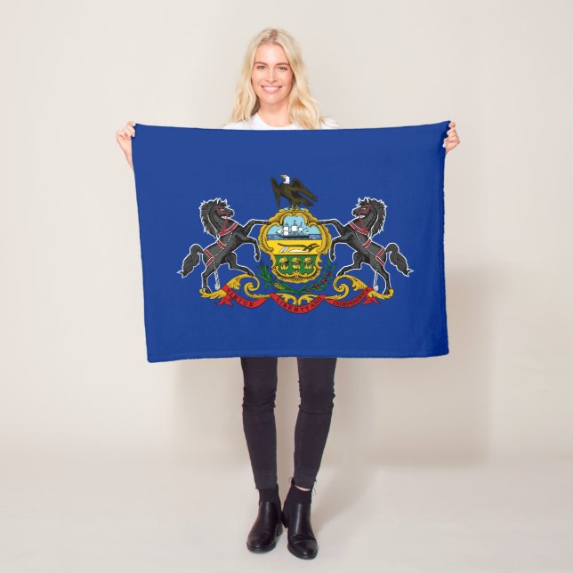 Pennsylvania State Flag Fleece Blanket (In Situ)
