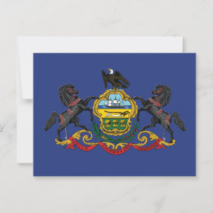 Pennsylvania State Flag Horses Postcard