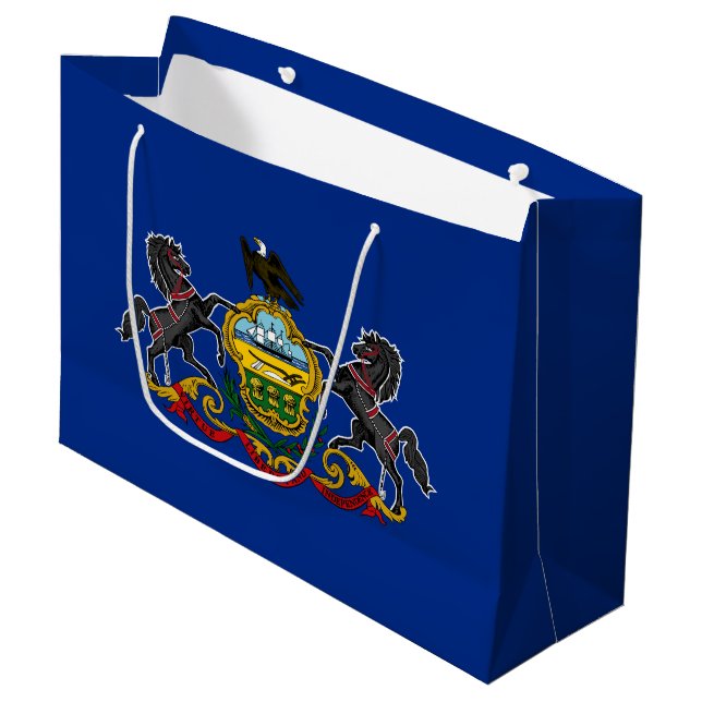 Pennsylvania State Flag Large Gift Bag (Front Angled)
