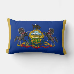 Pennsylvania State Flag Print Patriotic Lumbar Cushion
