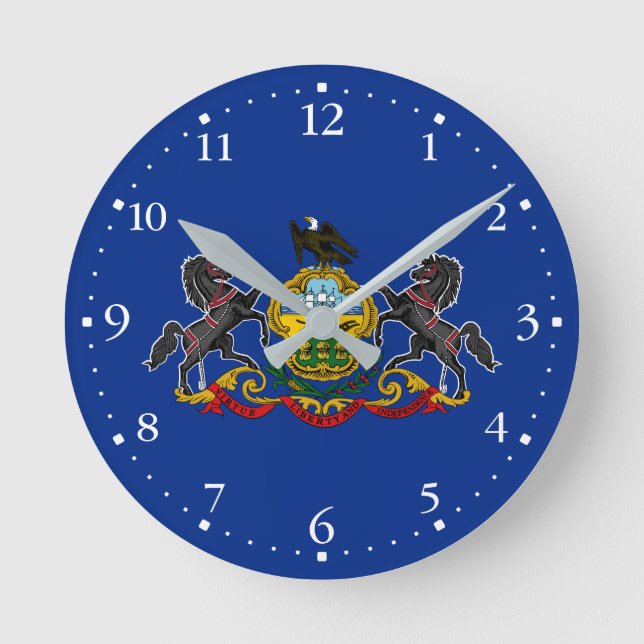 Pennsylvania State Flag Round Clock (Front)