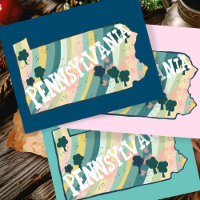 Pennsylvania State Map Illustrated Bold Colourful