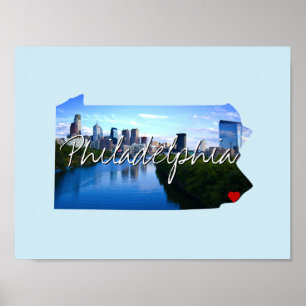 Pennsylvania State Photo insert and town name Poster
