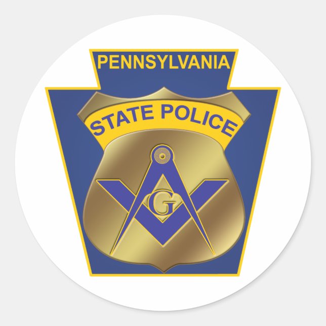 Pennsylvania State Police Classic Round Sticker (Front)