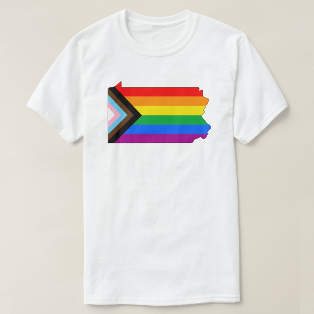 Pennsylvania State Pride LGBTQ Progress Pride T-Shirt (Design Front)