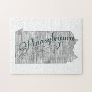 Pennsylvania State Typography Jigsaw Puzzle