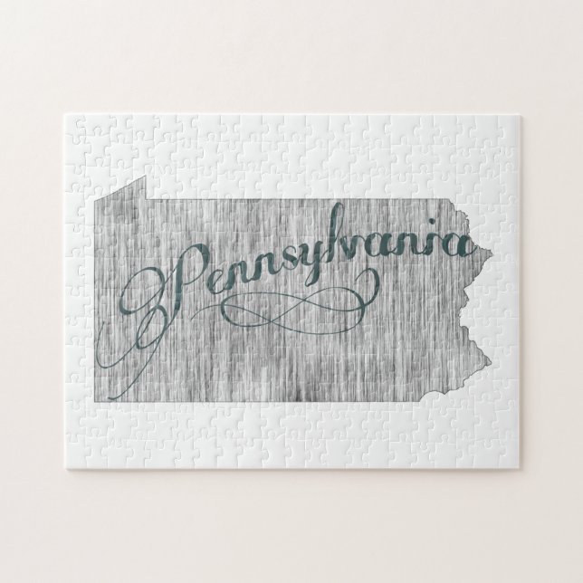 Pennsylvania State Typography Jigsaw Puzzle (Horizontal)