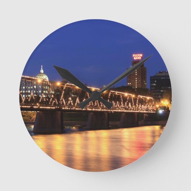 Pennsylvania State Walnut Street Bridge Round Clock (Front)