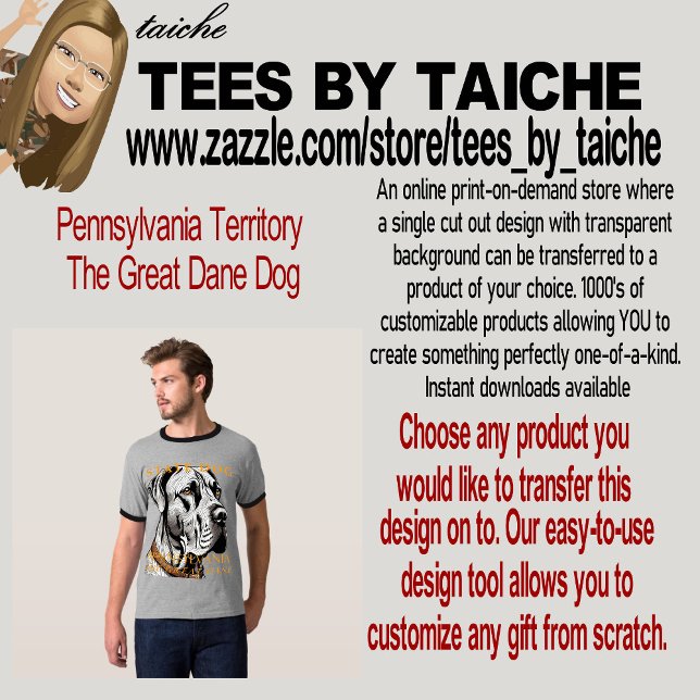 Pennsylvania Territory The Great Dane Dog T-Shirt (Creator Uploaded)