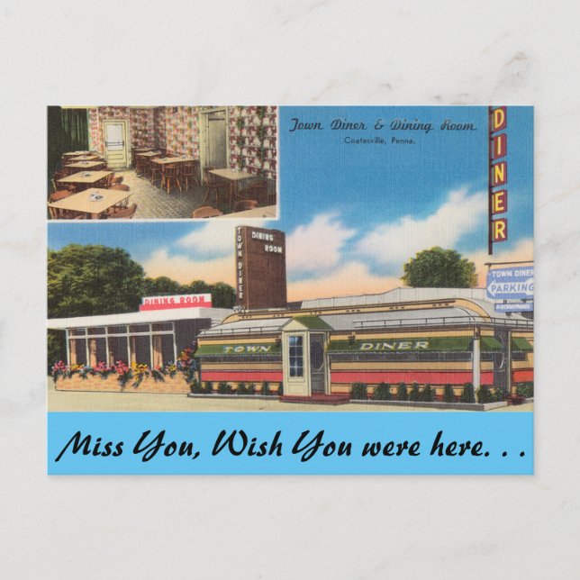 Pennsylvania, Town Diner, Coatesville Postcard (Front)
