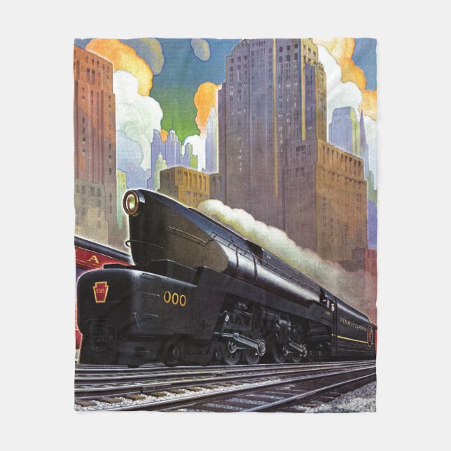Pennsylvania Train by Unknown Fleece Blanket (Front)