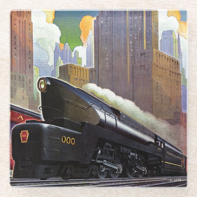 Pennsylvania Train by Unknown Glass Coaster (Front)