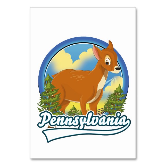 Pennsylvania Travel logo Table Number (Front)