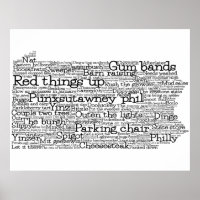 Pennsylvania USA Slang Word Art Map Poster