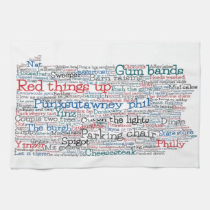 Pennsylvania USA Slang Word Art Map Tea Towel