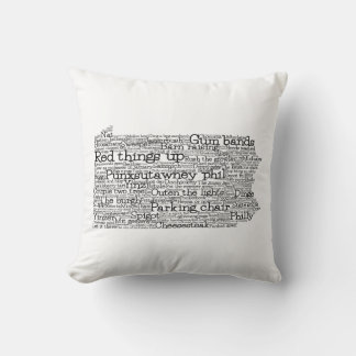Pennsylvania USA Slang Word Art Map Throw Pillow