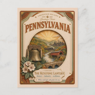 Pennsylvania Vintage Paper Cut American Arcana Postcard