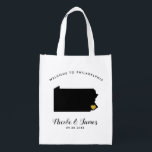Pennsylvania Wedding Welcome Bag, Gold Heart Reusable Grocery Bag<br><div class="desc">Fill this welcome bag with favourite goodies for your guests to enjoy when they arrive in Pennsylvania!</div>