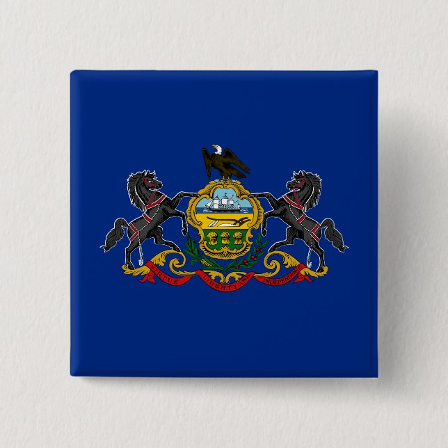 Pennsylvanian Flag 15 Cm Square Badge (Front)