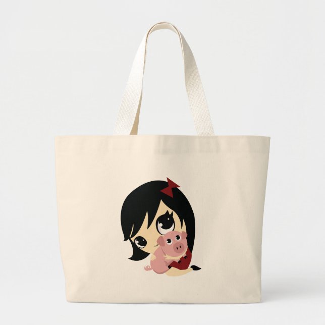 Penny and Snickerdoodle Large Tote Bag (Front)