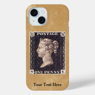 Penny Black Postage Stamp iPhone 15 Case
